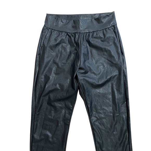 Commando Faux Leather Jogger Pants Black Size Small Stretch Pockets - Picture 3 of 8